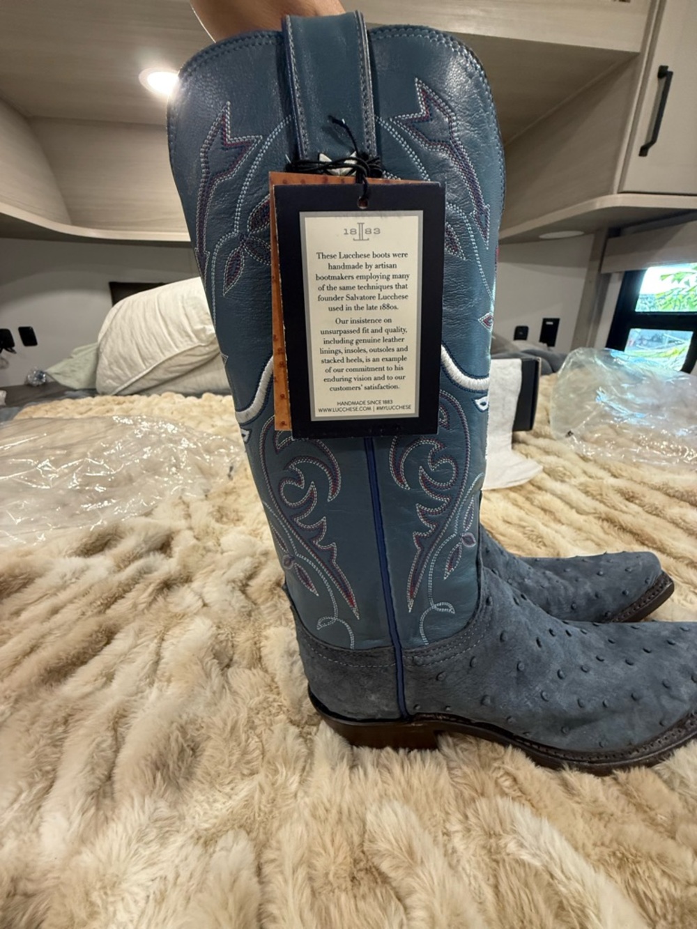 Lucchese Sweetheart Storm Blue 8B - Picture 3 of 4